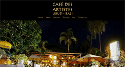 Desktop Screenshot of cafedesartistesbali.com