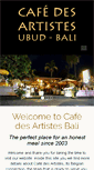 Mobile Screenshot of cafedesartistesbali.com